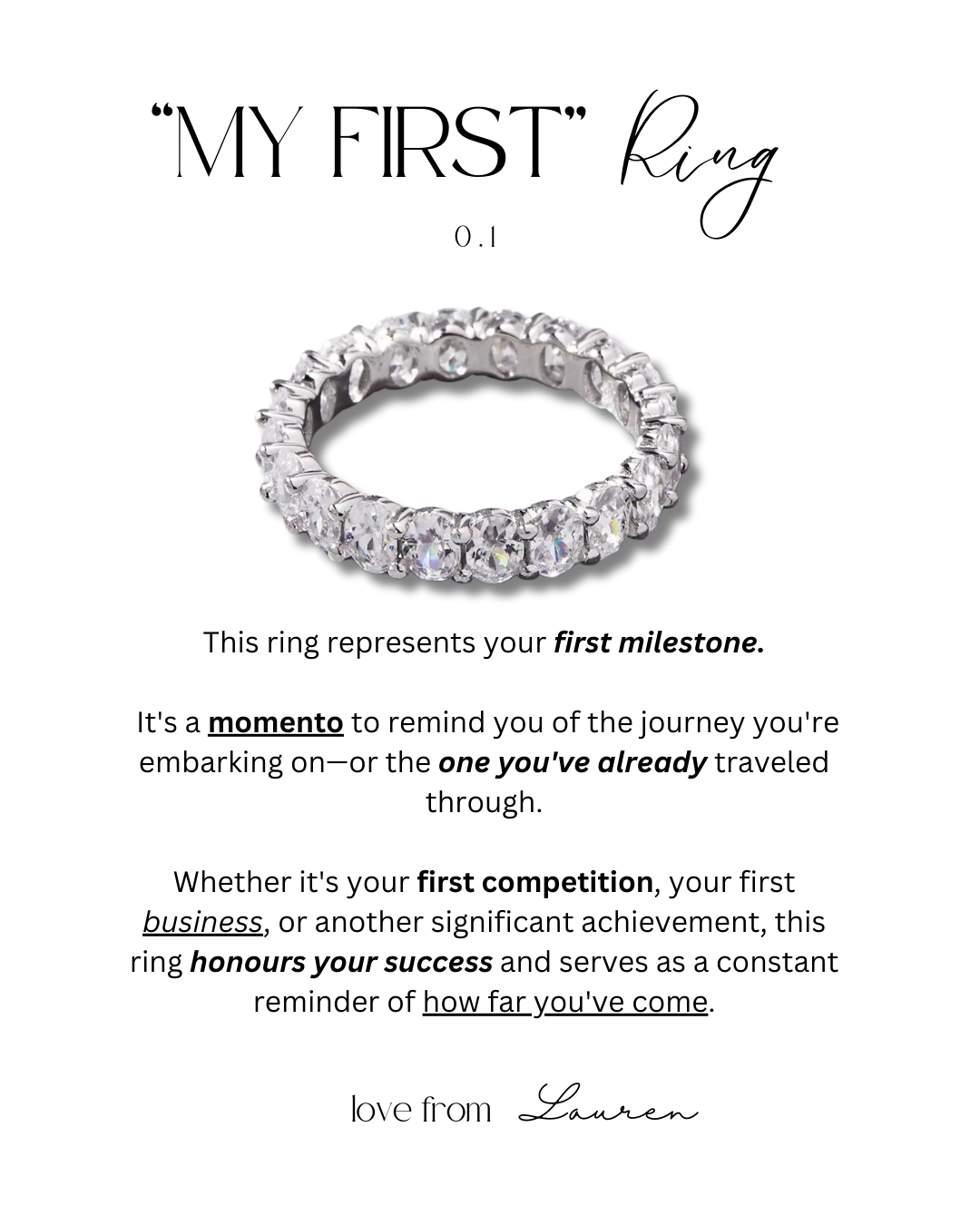 04. "MY FIRST" Sterling Silver Large Oval Baguette Ring