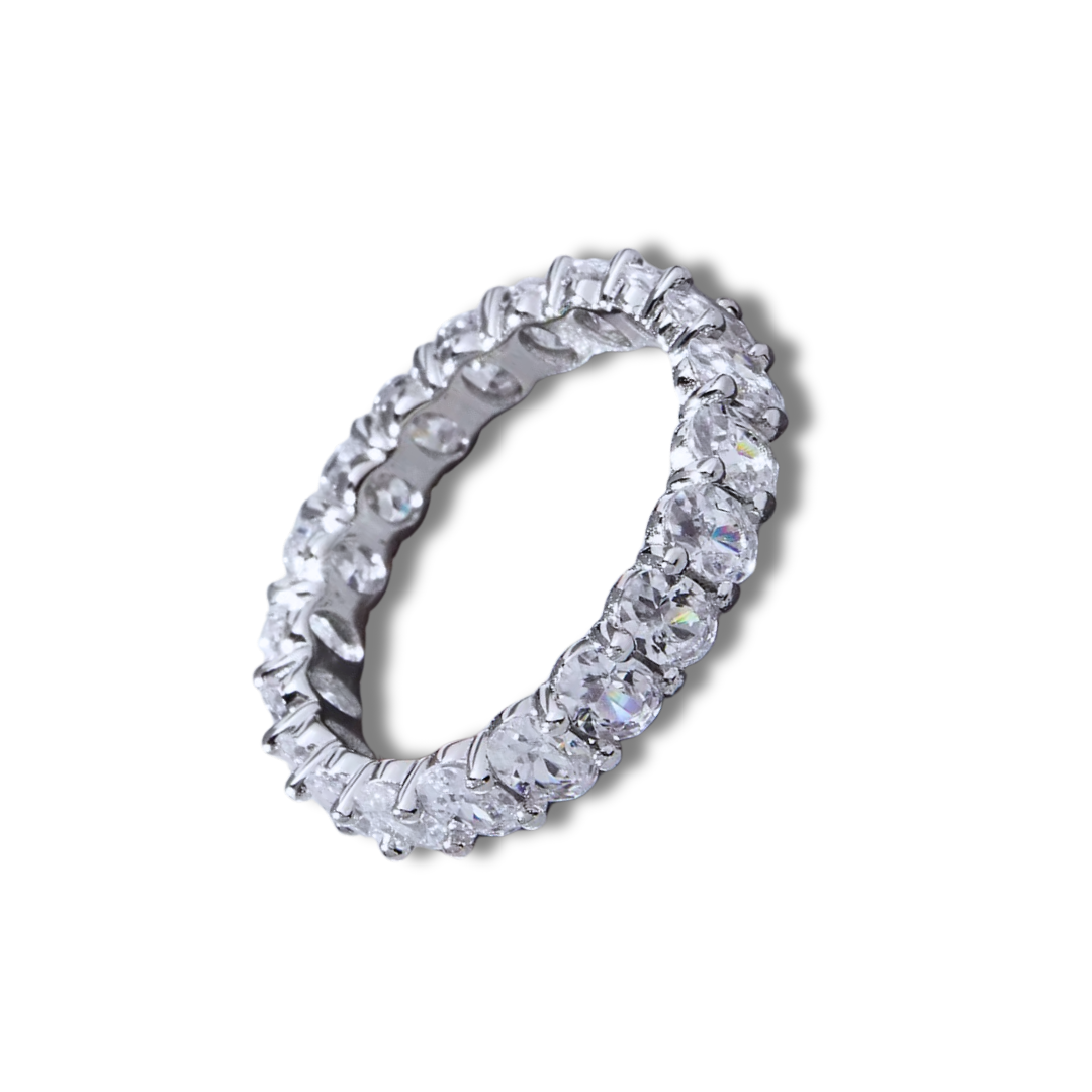 01. "MY FIRST" Sterling Silver Oval Baguette Ring