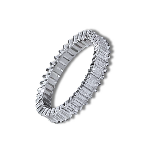 02. Sterling Silver Rectangle Baguette
