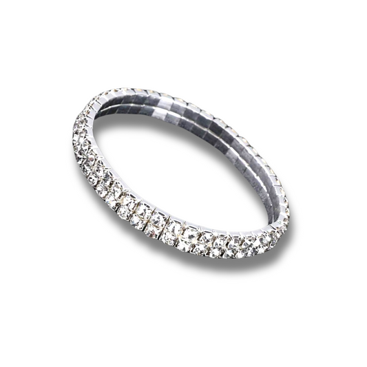 2 Row Silver Rhinestone Bracelet