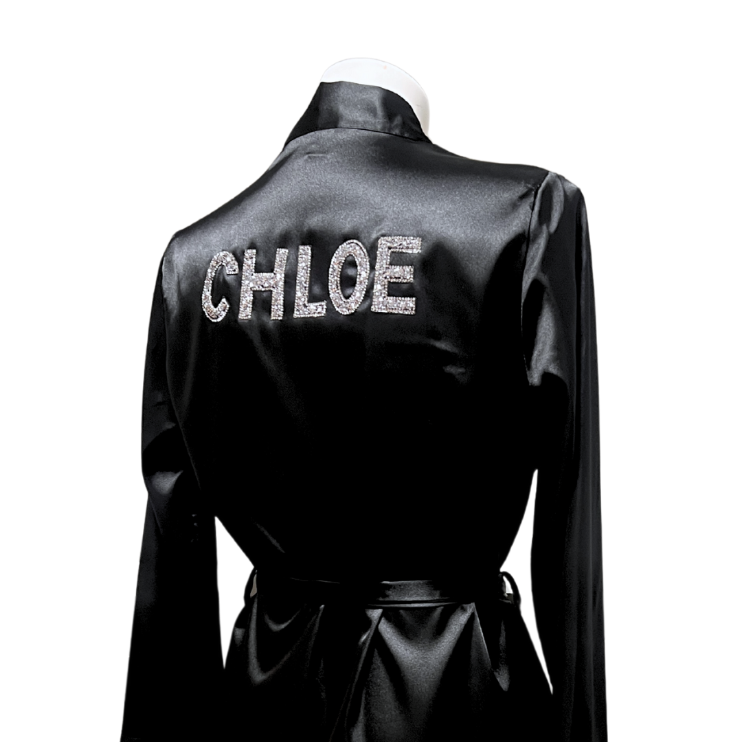 Black Show Day Dressing Gown - Personalised