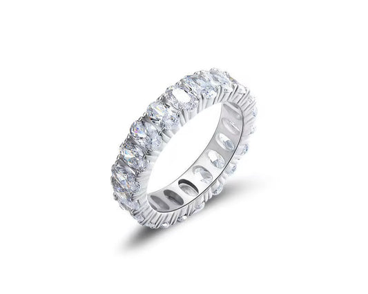 04. "MY FIRST" Sterling Silver Large Oval Baguette Ring